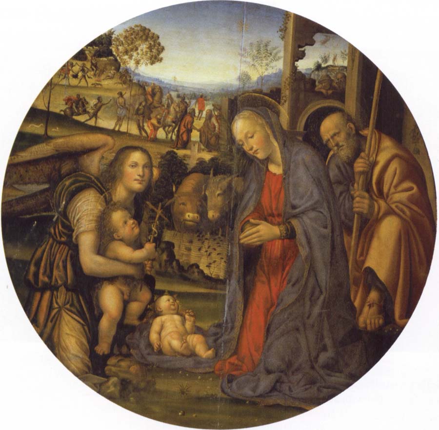 Nativity with an Angel and St.John